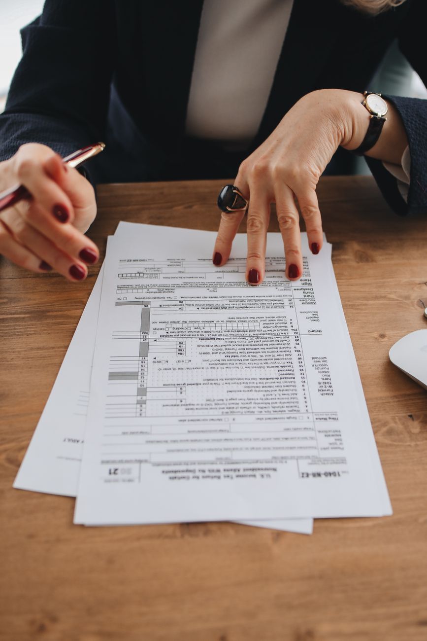 Close-up on digital tax form preparation